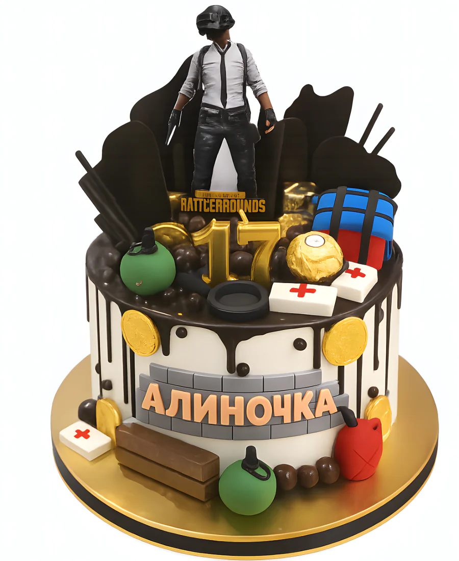 Тематический торт PUBG Фото