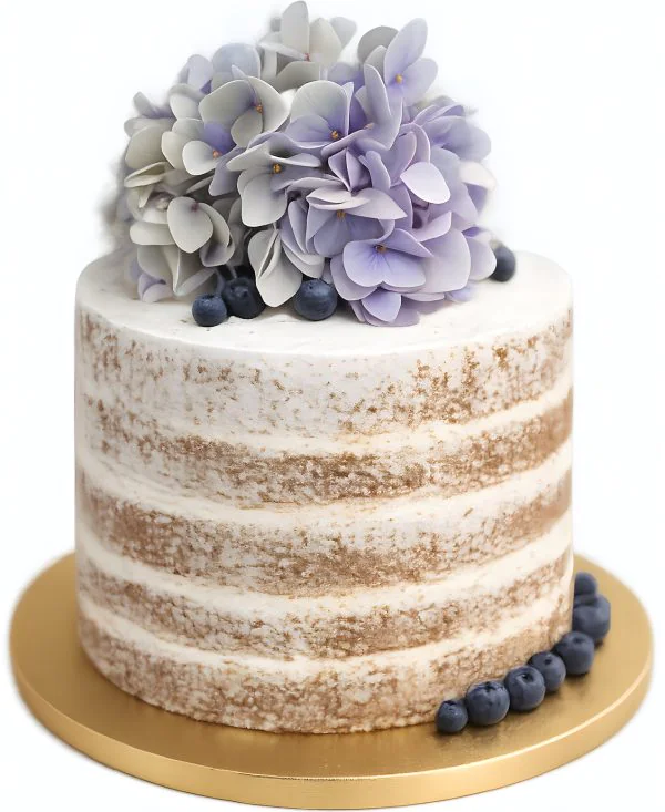 Торт с гортензиями без мастики Фото