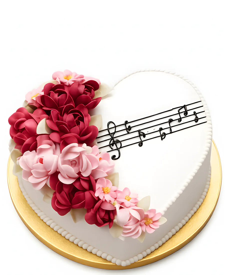 Торт с нотами для женщины Фото