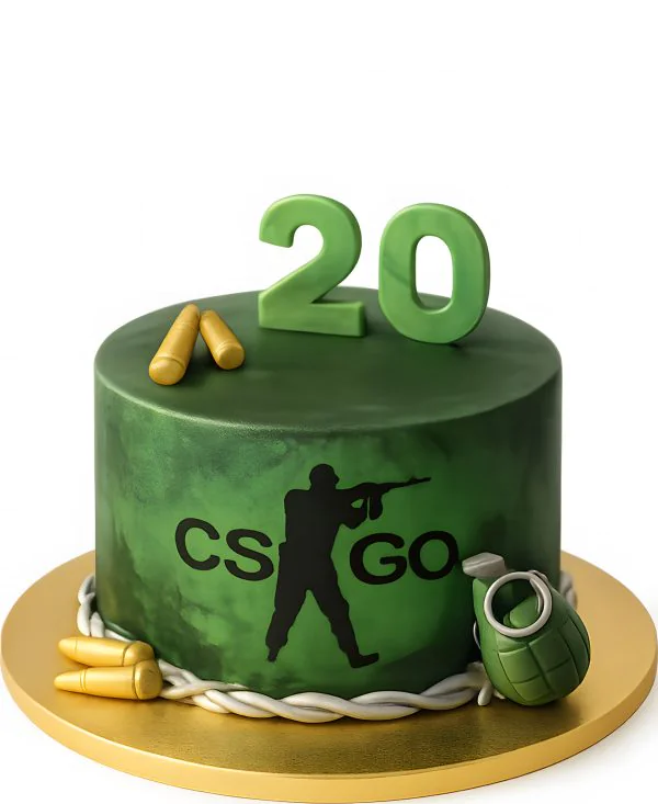 Торт с пулями на 20 лет по тематике CS GO Фото