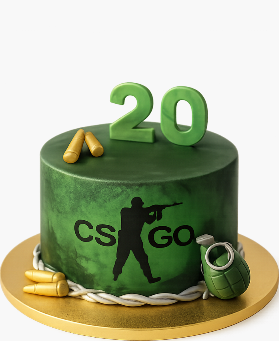 Торт с пулями на 20 лет по тематике CS GO Фото