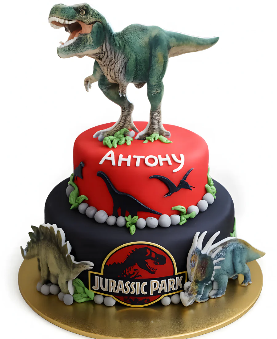 Торт с Тираннозавром из Юрского Периода Фото