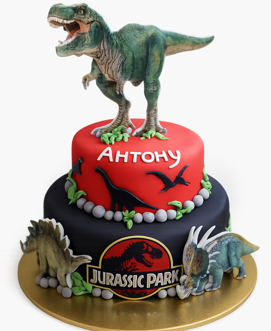 Торт с Тираннозавром из Юрского Периода Фото