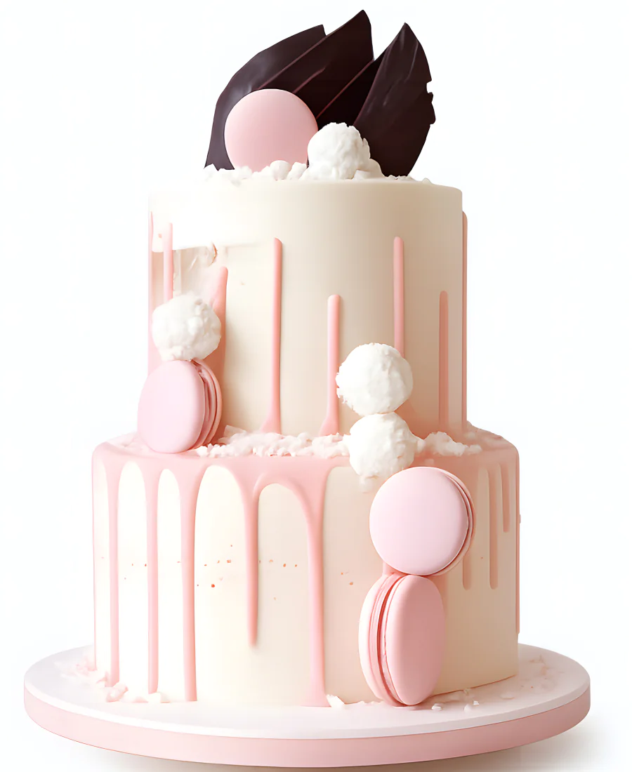 Двухъярусный торт с ягодами на день рождения Фото