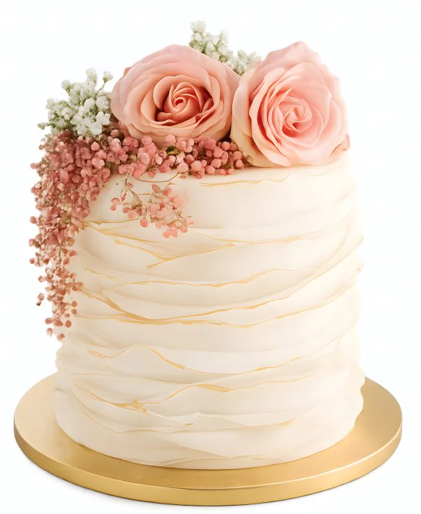 Торт с большими розами Фото