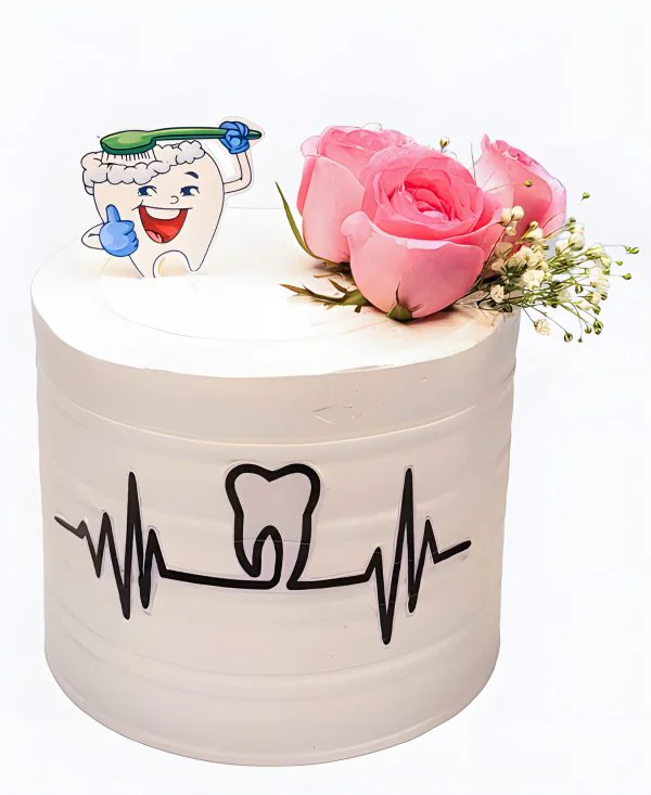 Торт Счастливая улыбка с цветами Фото