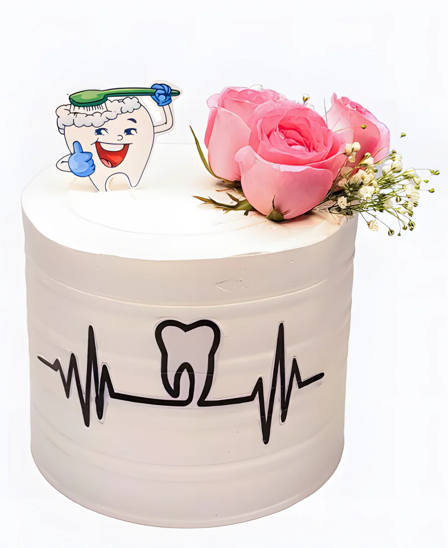 Торт Счастливая улыбка с цветами Фото