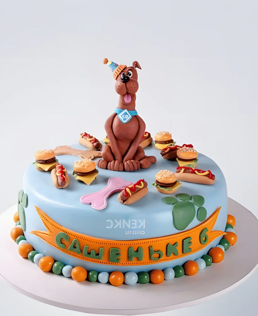 Торт Скуби-ду с хот-догами и бургерами Фото