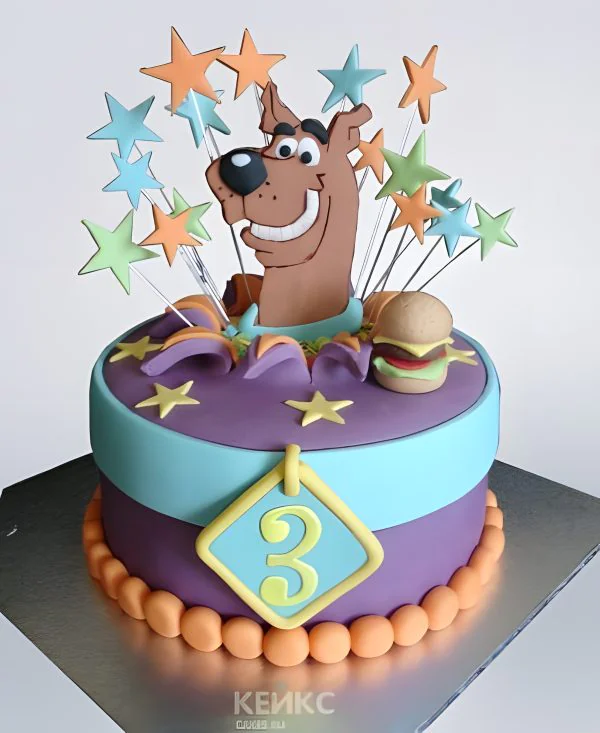 Торт Скуби-ду со звездочками Фото