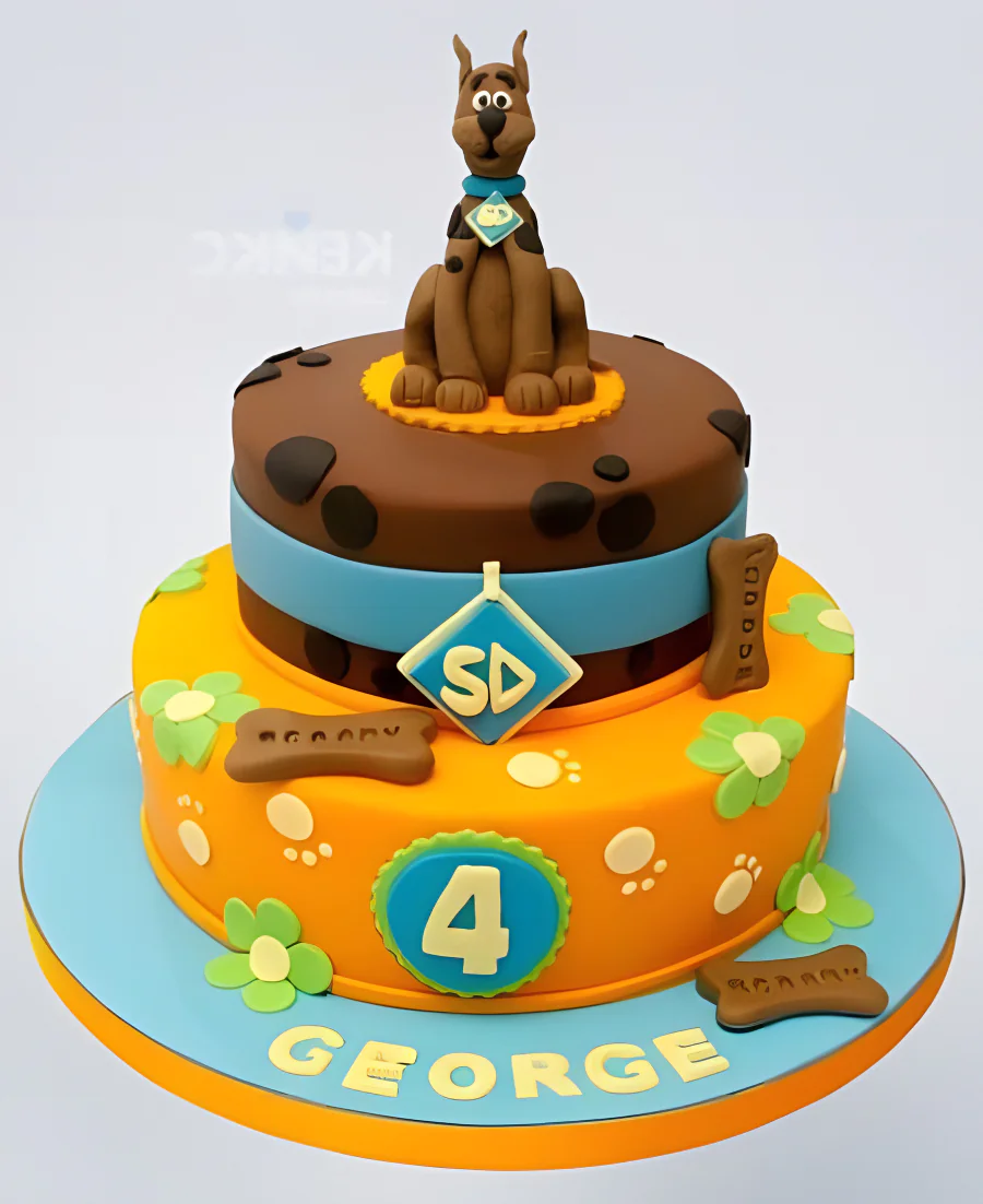 Торт с фигуркой Скубиду и косточками Фото