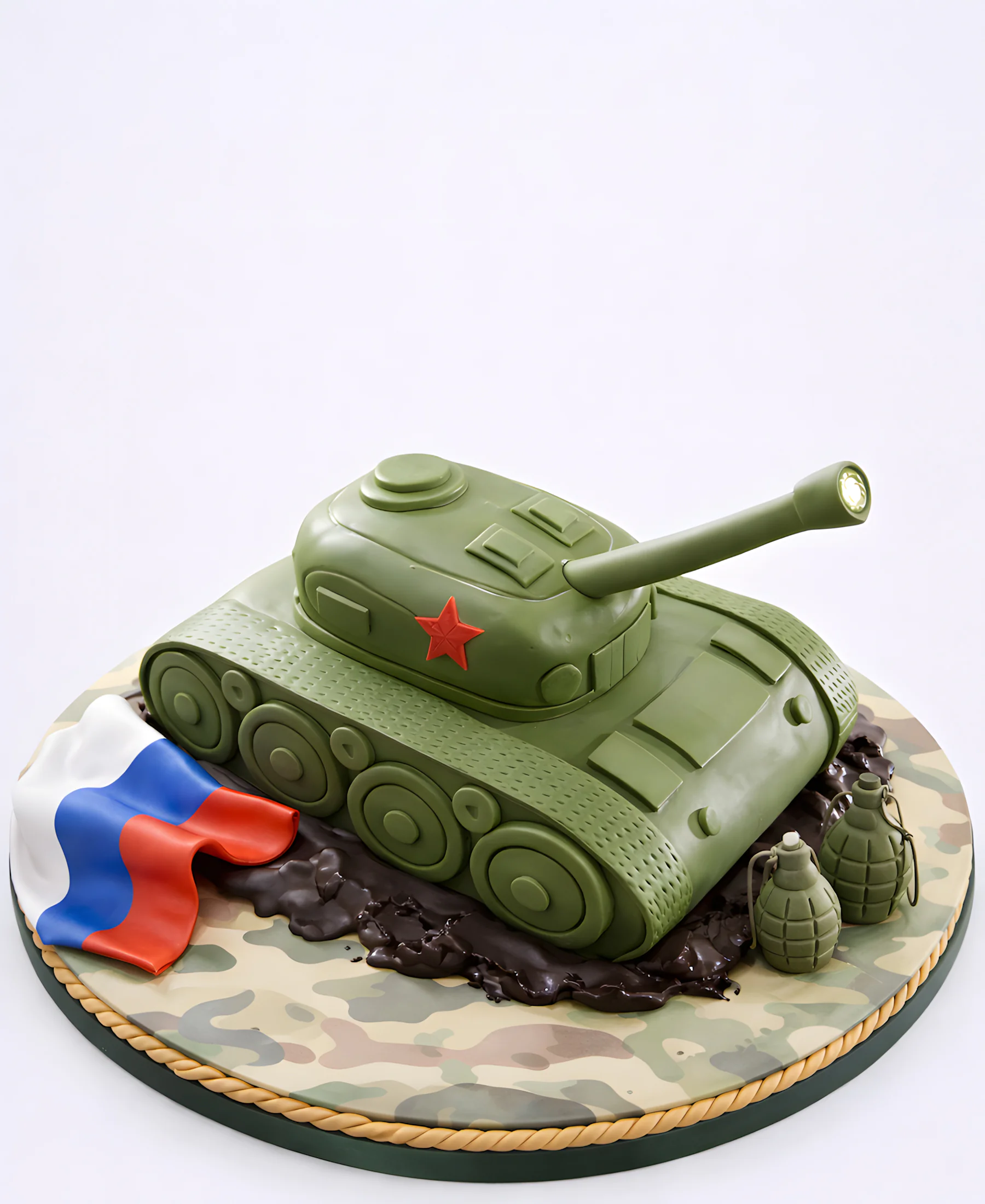 Торт на 23 февраля в виде танка Фото