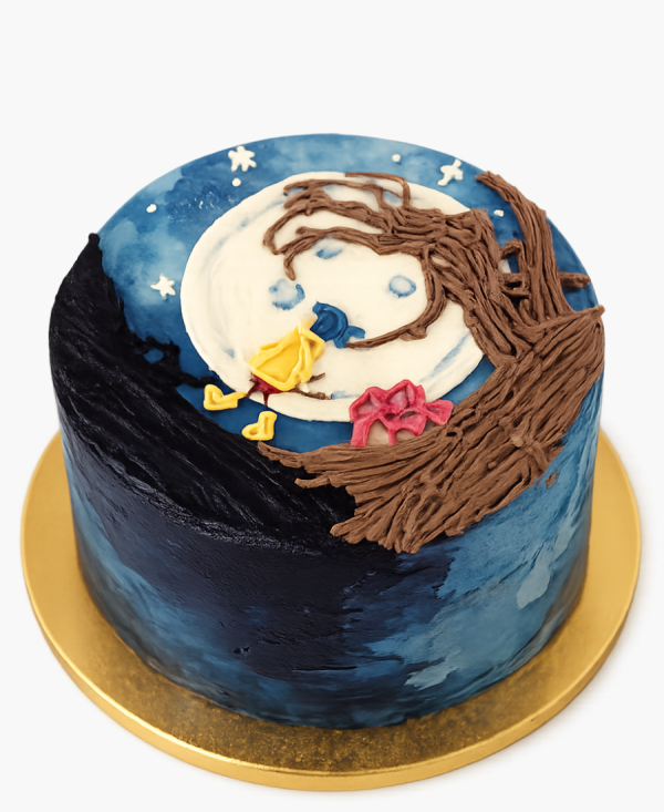 Торт в стиле бенто Коралина под деревом Фото