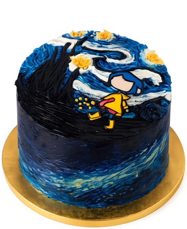 Торт в стиле бенто с Коралиной в Стране Кошмаров Фото