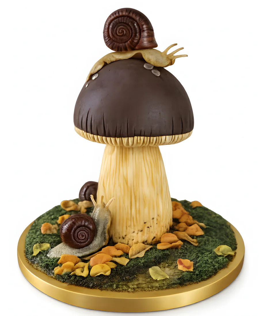 Торт в виде гриба с улиткой Фото