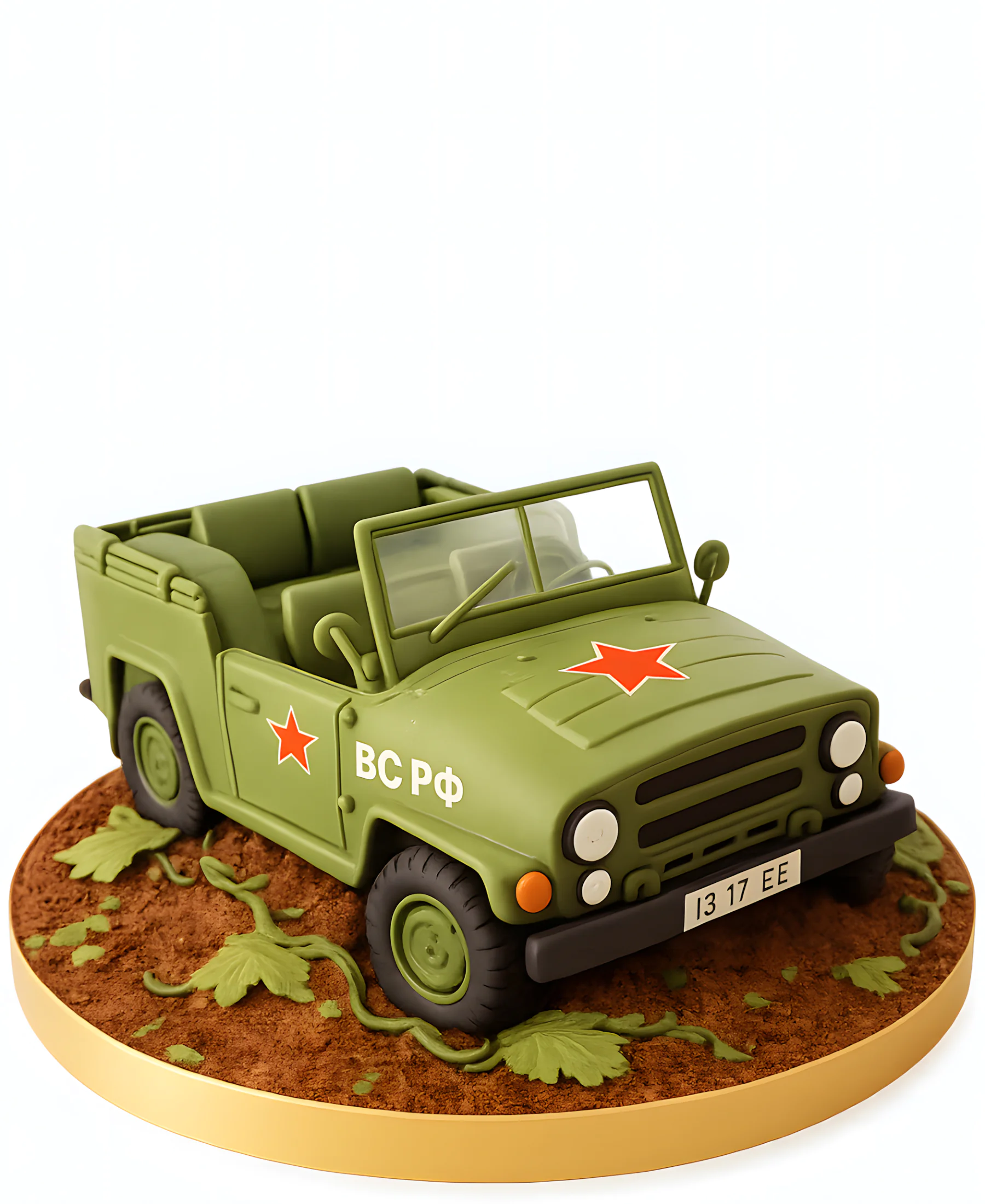 Торт в виде военной машины Фото