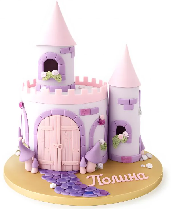 Торт в виде волшебного замка с башнями Фото