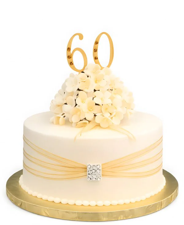 Красивый юбилейный торт женщине на 60 лет Фото