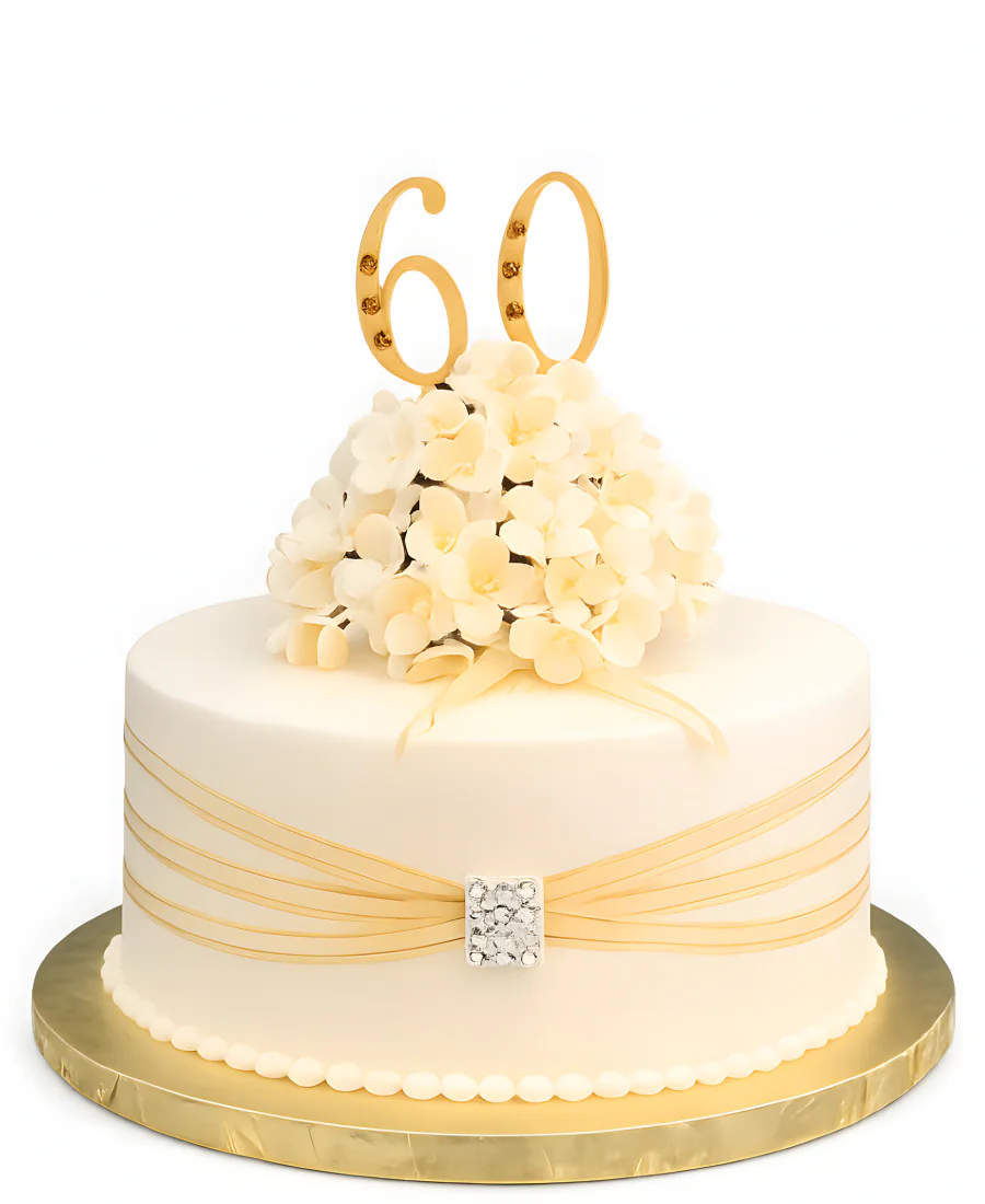Красивый юбилейный торт женщине на 60 лет Фото