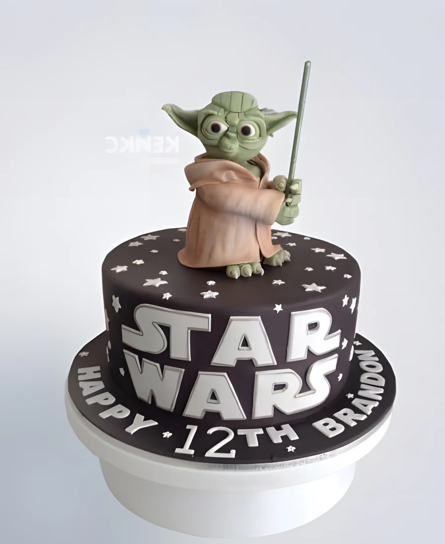 Детский торт Звездные войны с мастером Йодой Фото