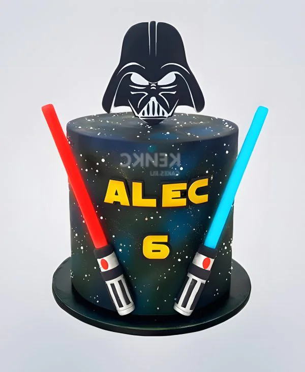 Торт Дарт Вейдер и световые мечи Фото