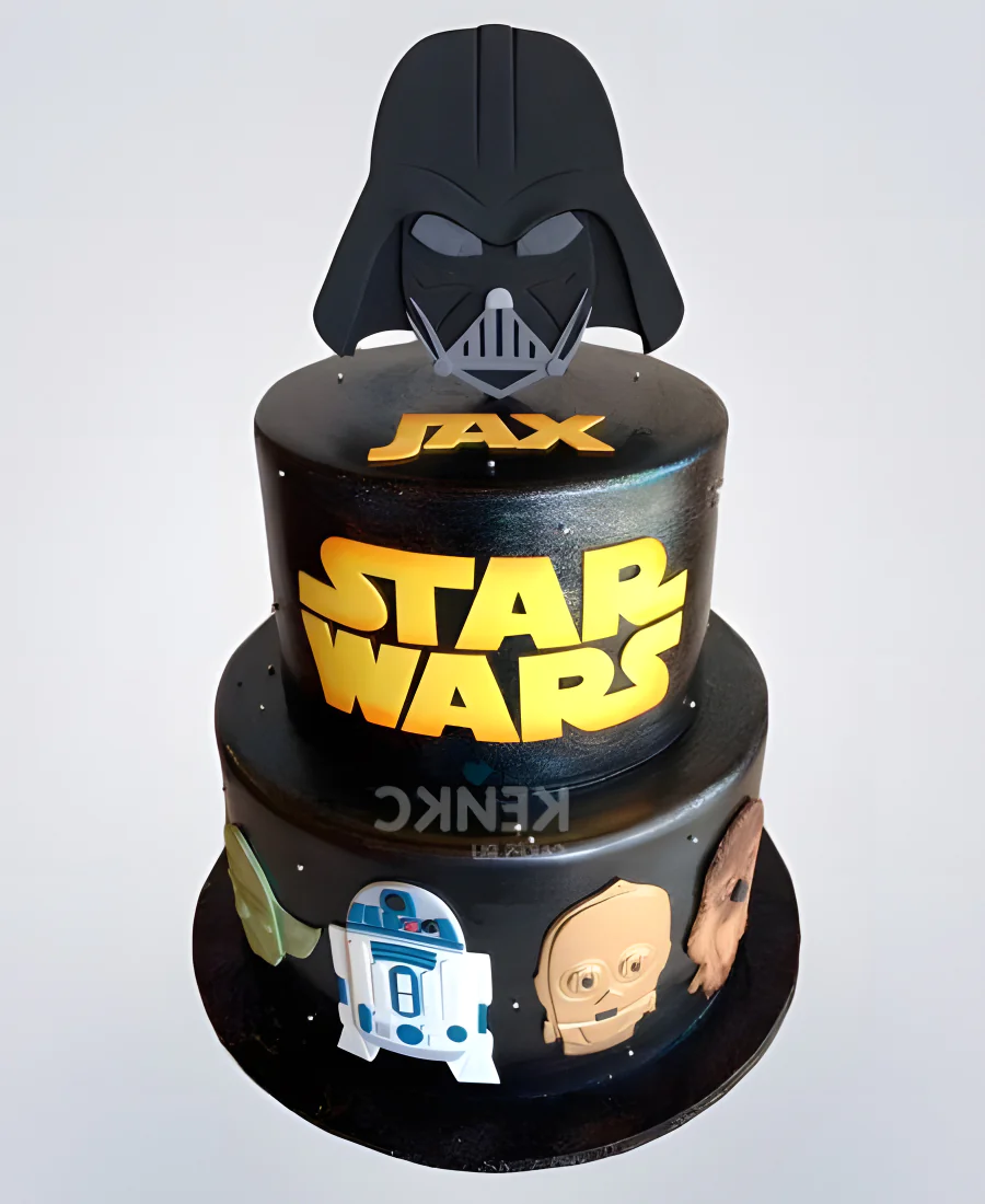 Торт Звездные войны с шлемом Дарта Вейдера Фото