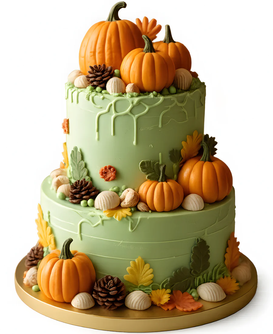Тыквенный торт в стиле леса Фото