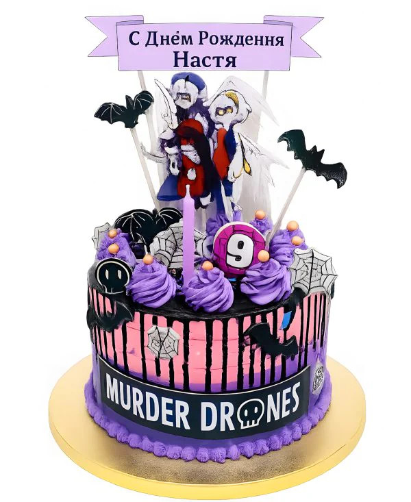 Торт Murder Drones с летучими мышами Фото