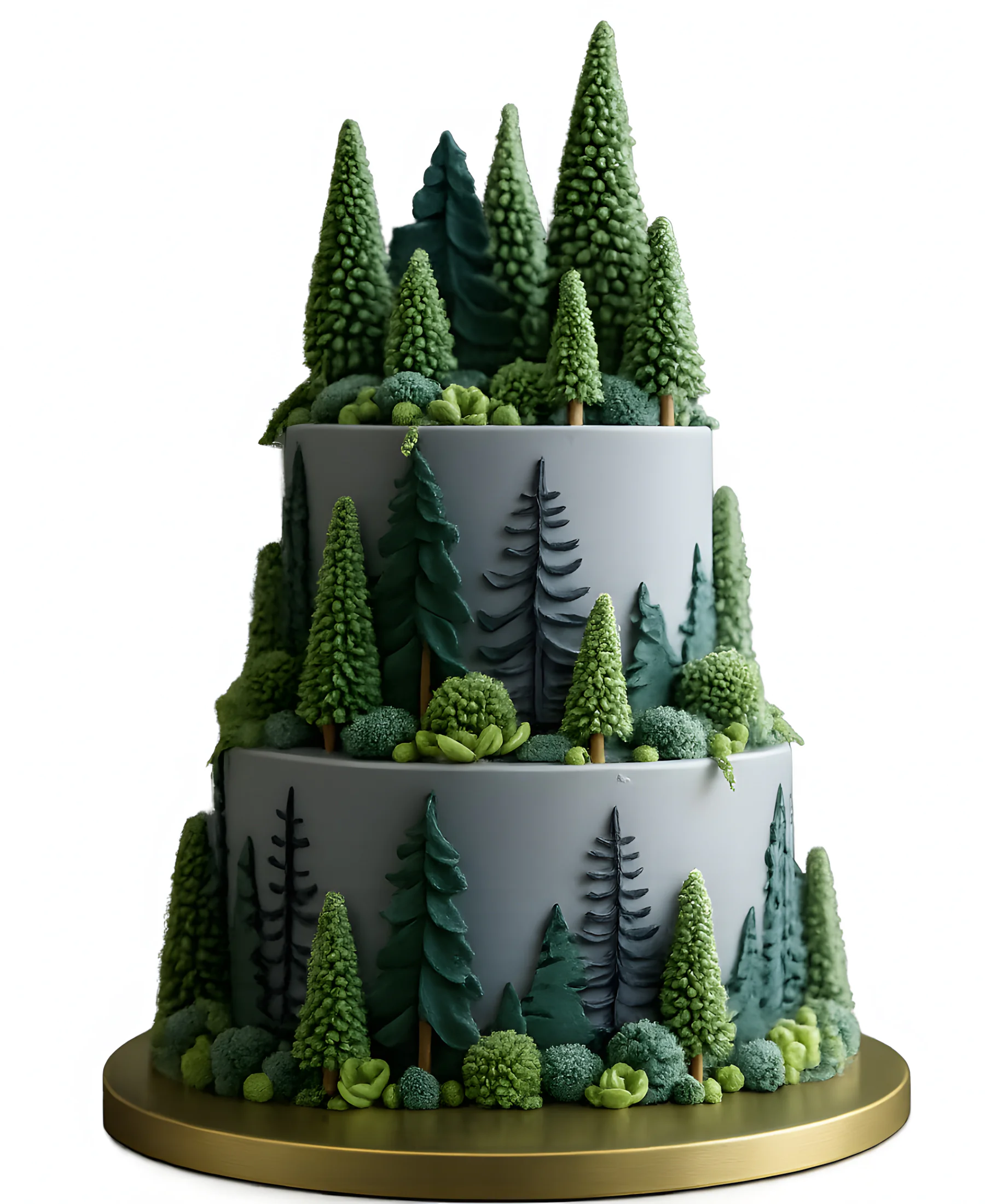 Величественный торт с лесными просторами Фото