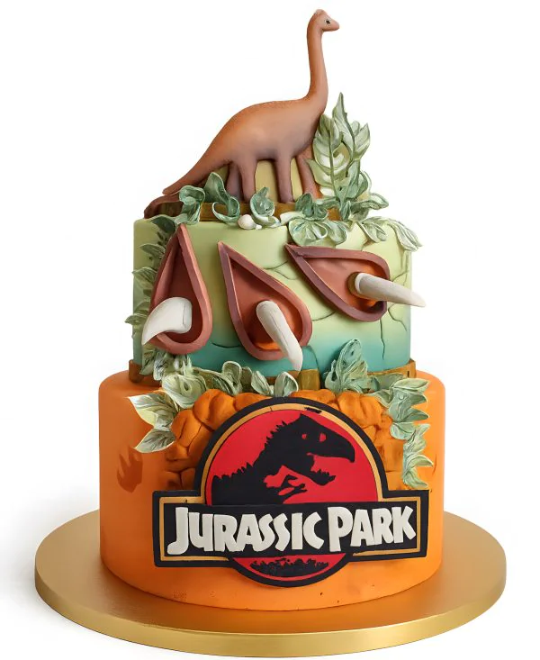 Торт в стиле Юрского периода с динозаврами Фото