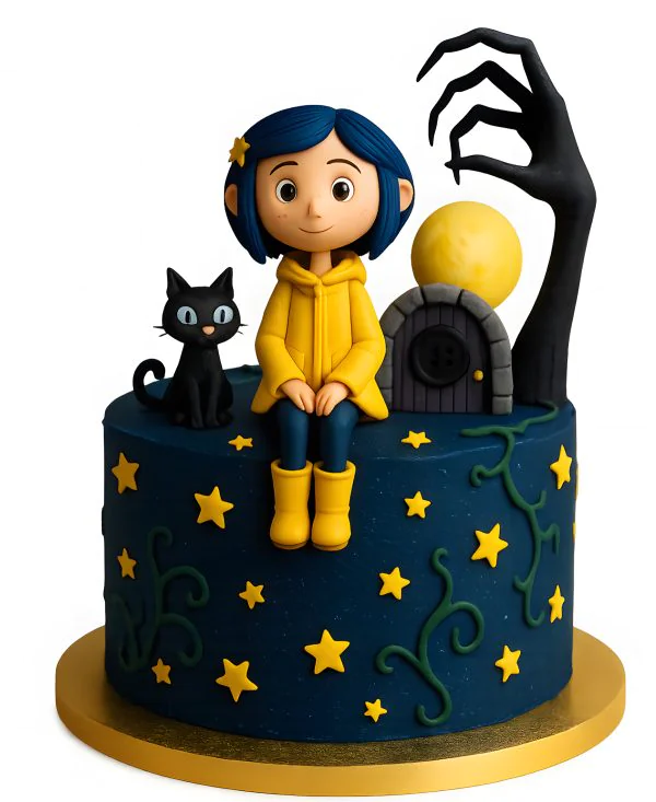 Торт в стиле Коралина в стране кошмаров Фото