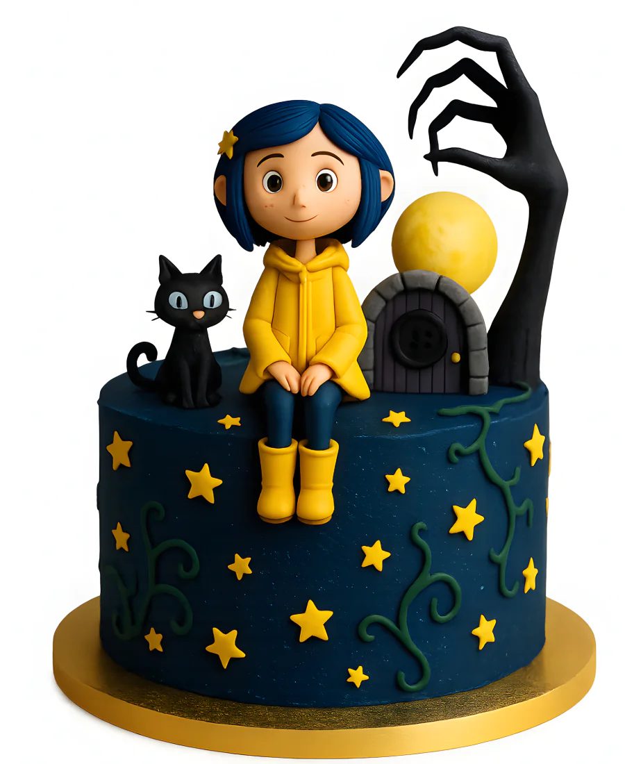 Торт в стиле Коралина в стране кошмаров Фото