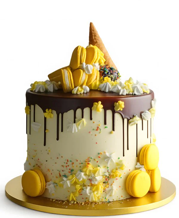 Яркий торт со сладостями Фото