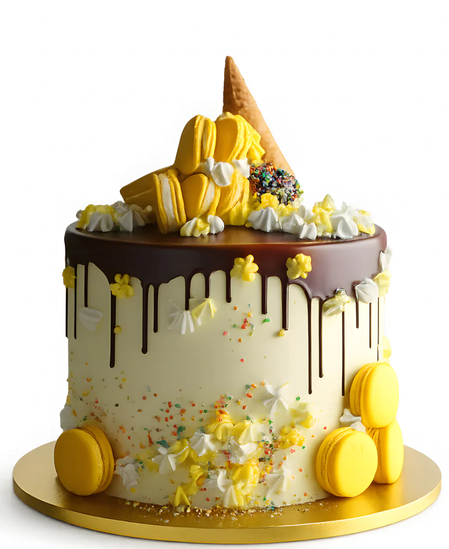 Яркий торт со сладостями Фото