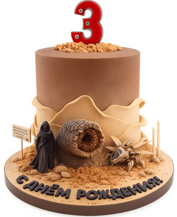 Яркий торт в стиле Дюна на 3 года Фото