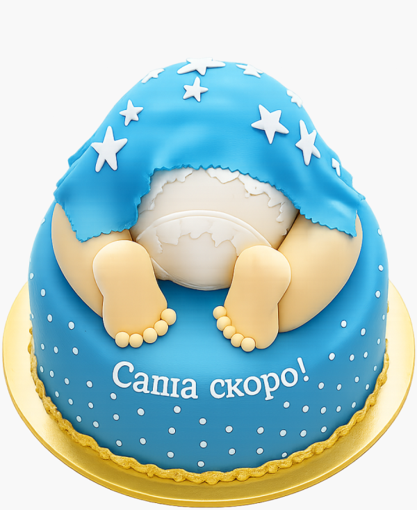 Звездный торт на праздник в честь рождение ребенка Фото