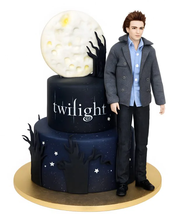Звездный торт с луной и фигуркой Эдварда Фото