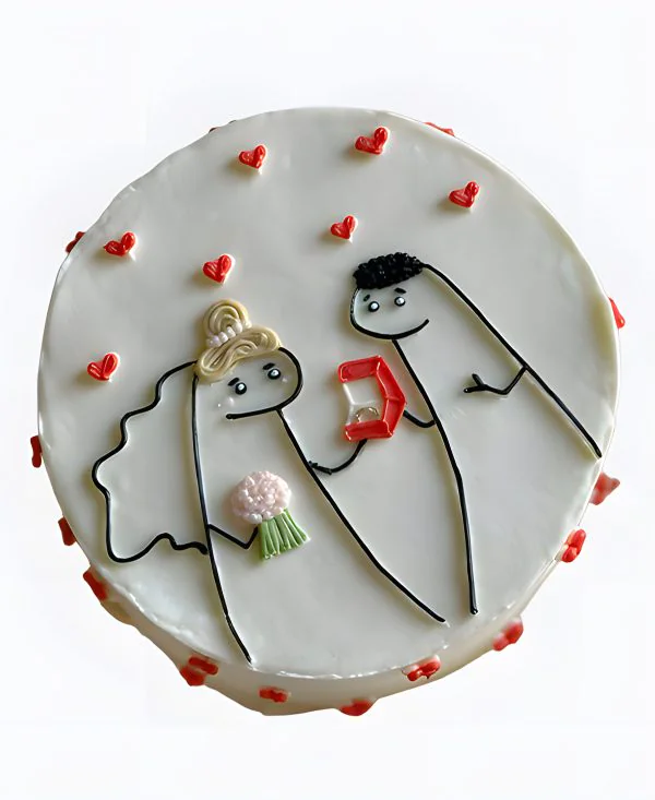 Бенто-торт с молодоженами Фото