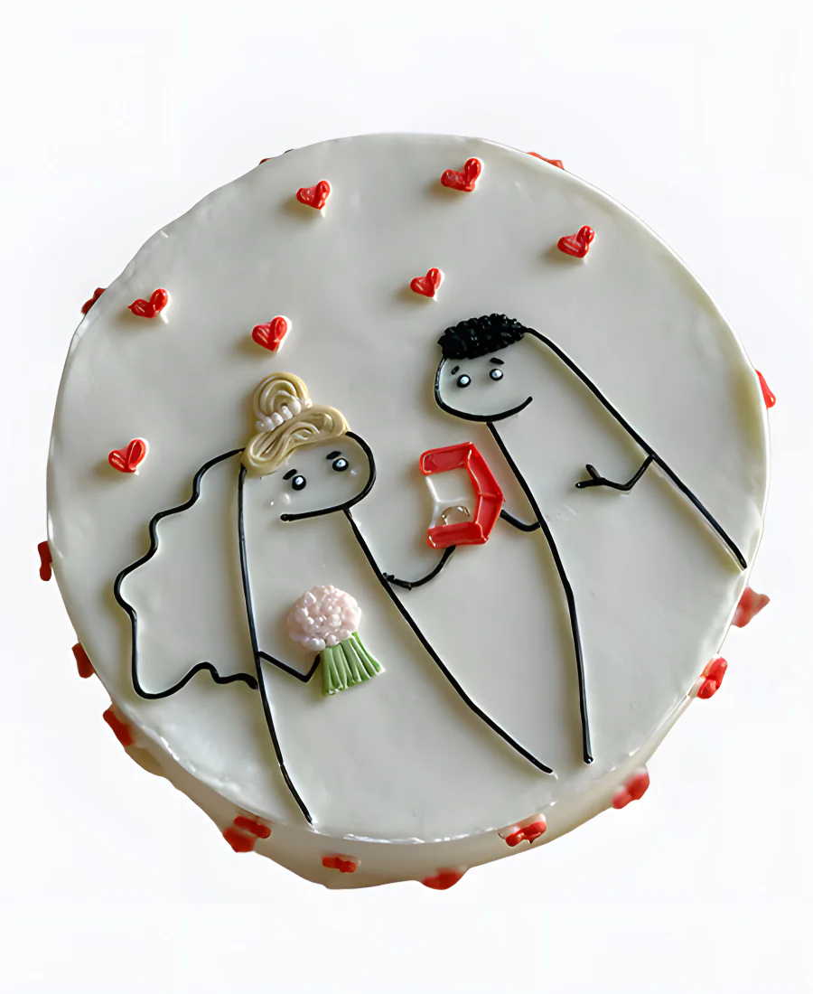 Бенто-торт с молодоженами Фото