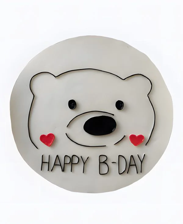 Бенто-торт с медведем и сердечками Фото