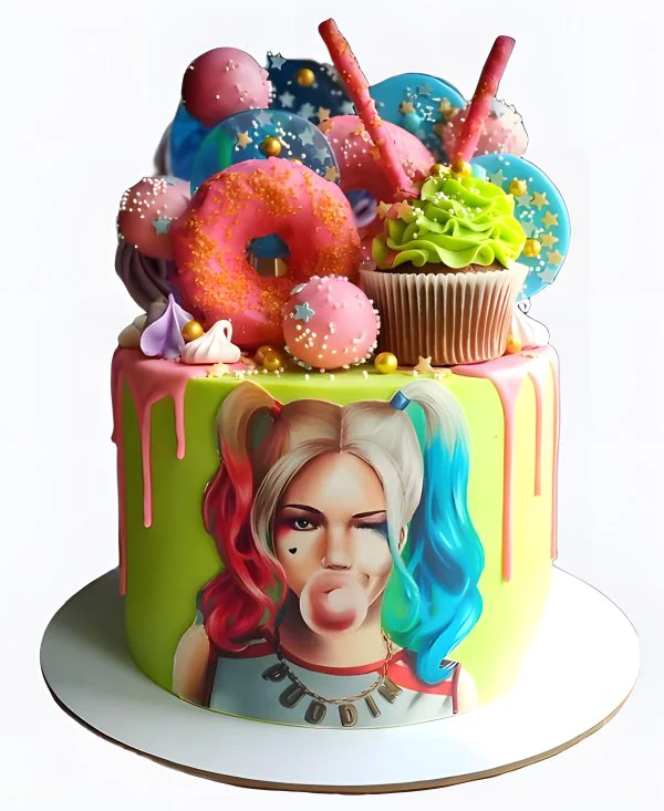 Лаймовый торт с пончиками и Харли Фото