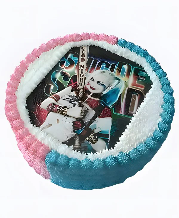 Круглый торт с фотопечатью Харли Фото