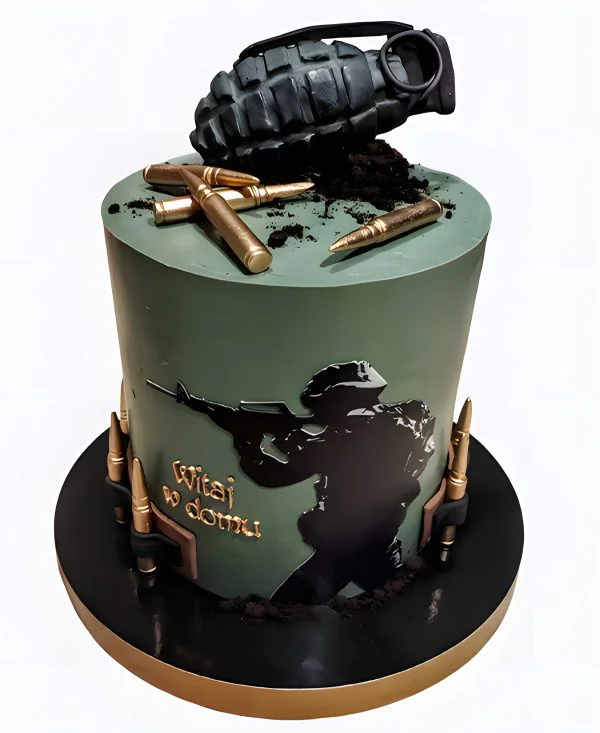Торт с гранатой и пулями по игре Контр Страйк Фото