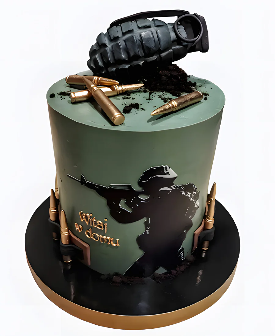 Торт с гранатой и пулями по игре Контр Страйк Фото