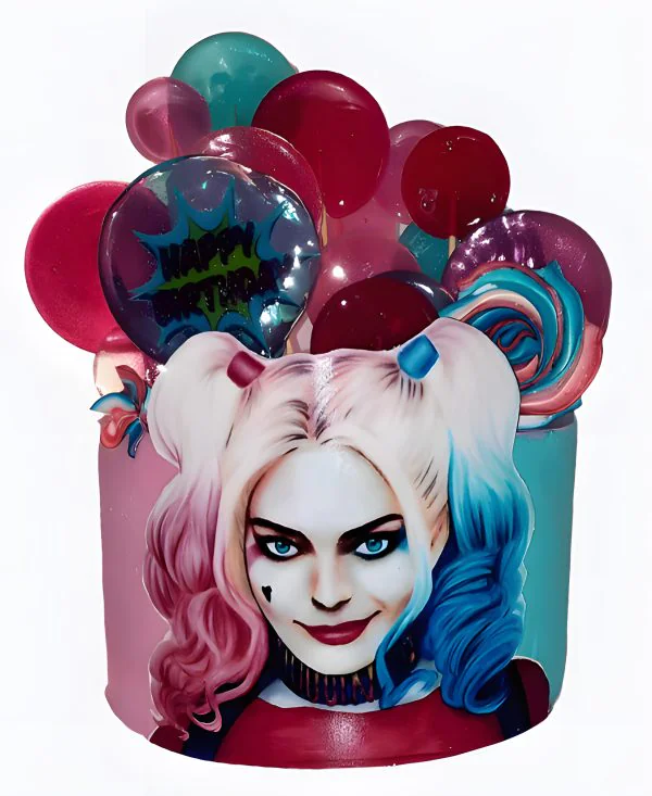 Розовый торт с леденцами Фото