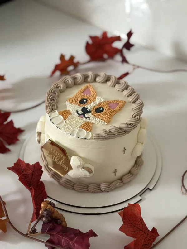 Бенто-торт с рисунком корги Фото