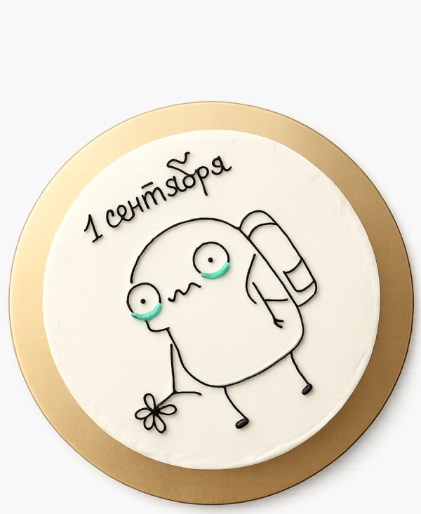 Белый-бенто торт на 1 сентября Фото