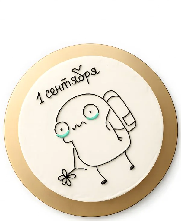 Белый-бенто торт на 1 сентября Фото