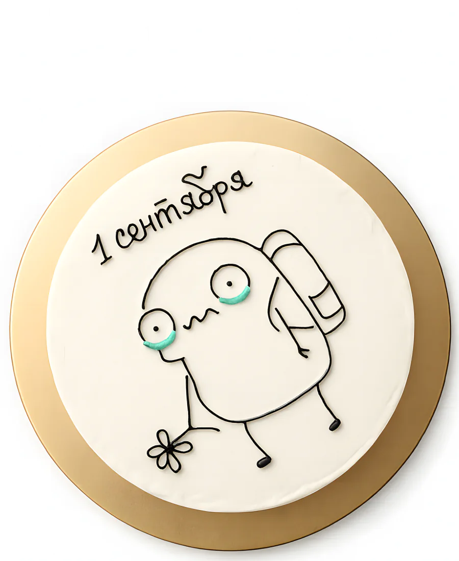 Белый-бенто торт на 1 сентября Фото