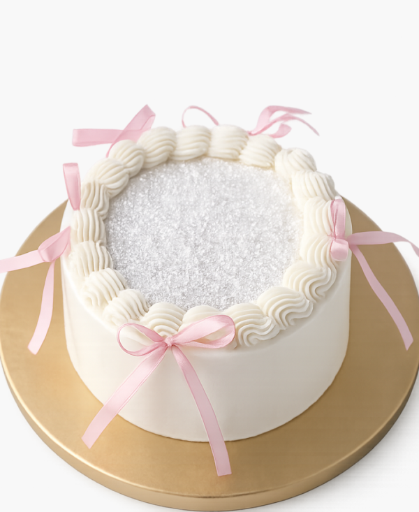 Белый бенто-торт с блетками Фото