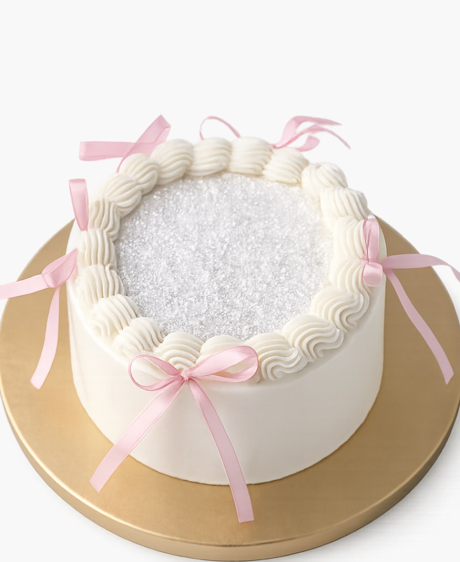 Белый бенто-торт с блетками Фото